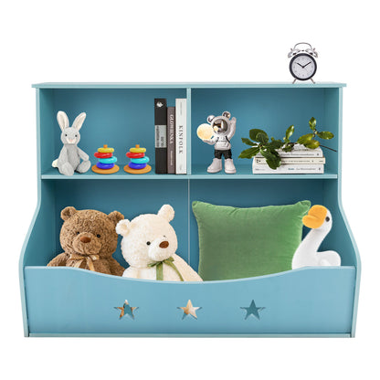 Boekenkast – Boekrek – Boekenplank – Opbergkast – Tijdschriftenrek – Multifunctioneel – Lichtblauw – Ruime Opbergruimte – Stevig PVC Materiaal