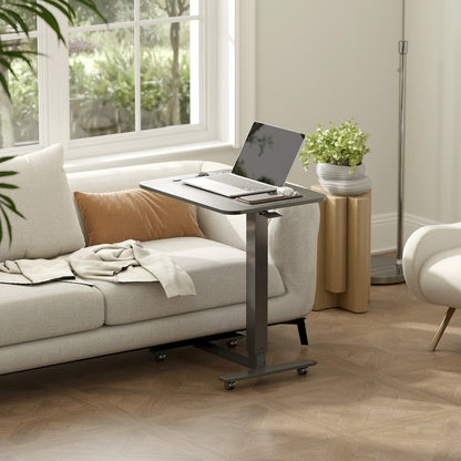 Zitsta bureau – Zit-stand bureau – Sta bureau – Verstelbaar bureau – Elektrisch bureau – C-vormig design – Handmatig verstelbaar 70-110 cm – Met wieltjes en rem
