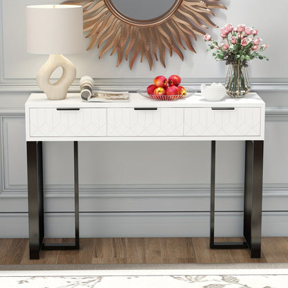 Haltafel – Entreetafel – Bijzettafel – Opbergtafel – Gangtafel – Modern Design – Met Metalen Frame en Verstelbare Voetjes