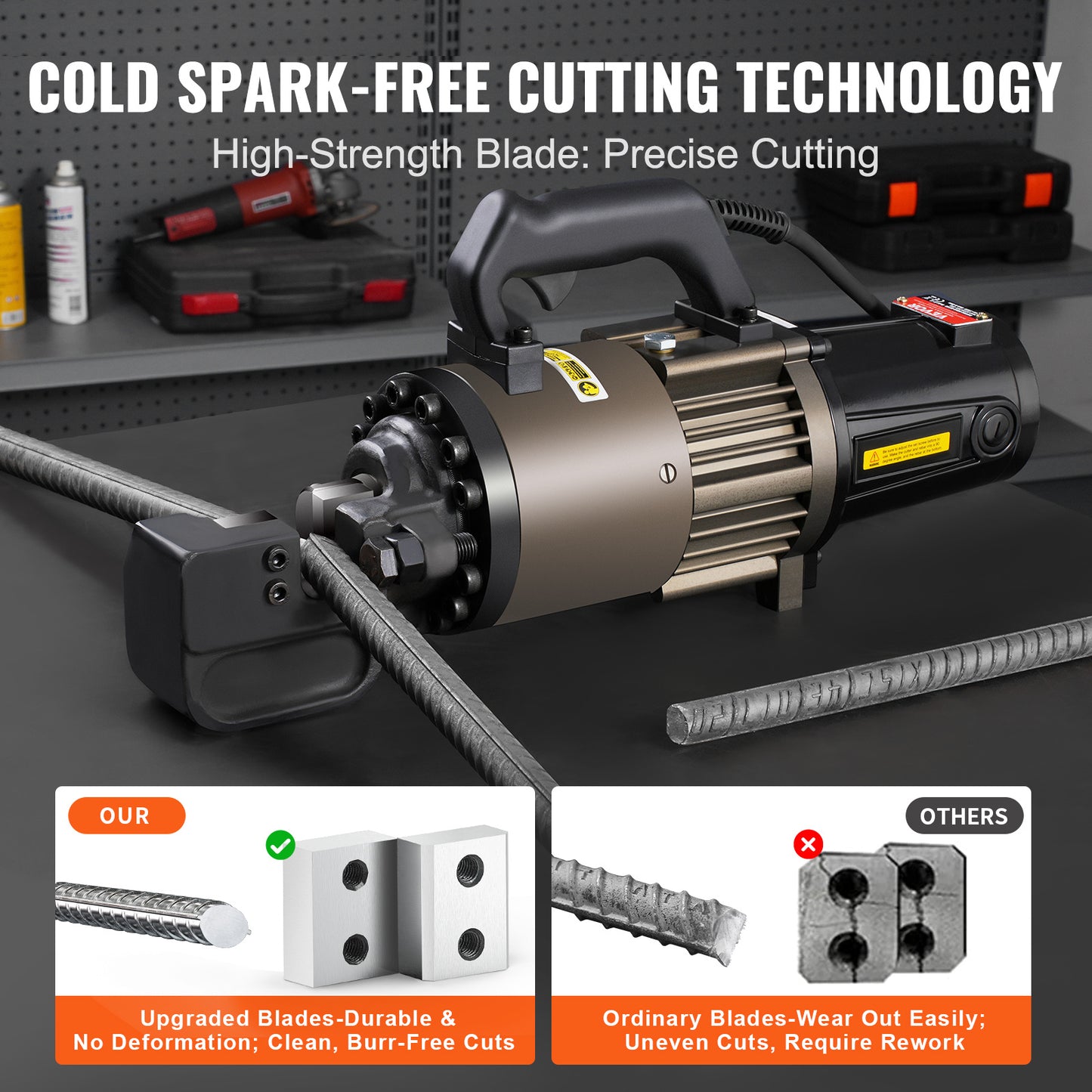 Hydraulische Staalknipper – Elektrische Rebar Cutter – Betonstaalknipper – Wapeningsstaal Knipper – Staalbuissnijder – 2300W Krachtige Motor – Lichtgewicht Aluminium Behuizing – Zwart