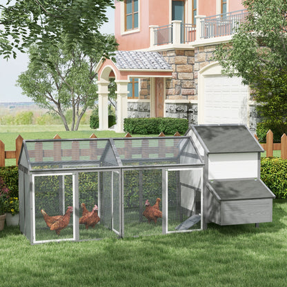 Kippenhok – Kippenren – Pluimveestalling – Dierenhok – Houten Hokken – Modulair Ontwerp – Ruim 247x125x113,5 cm – Waterdicht UV-bestendig Dak