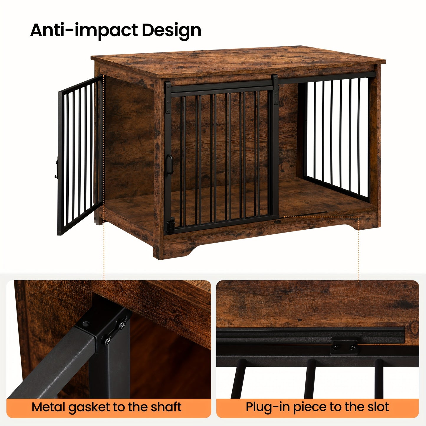Hondenhok – Hondenbench – Hondenkooi – Hondenhuis – Kennel – Dubbele Deuren – Robuuste Stalen Buizen – 60x100x68 cm – Draagt Tot 100 kg