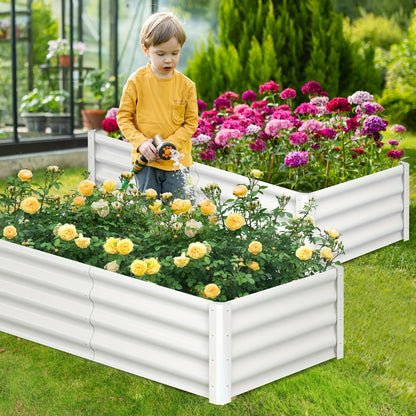 Galvanized Raised Garden Bed - Outdoor Rectangular Metal Planter for Vegetables, Flowers & Herbs, 182.88x91.44x60.96cm