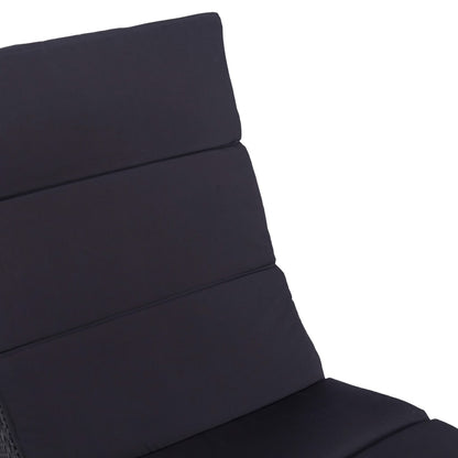 Ligbed – Loungebank – Zonnebed – Ligstoel – Zonnebedje – Inklapbaar – Weerbestendig PE Rattan – Inclusief Polyester Kussen – Grijs