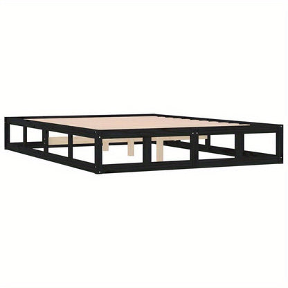 Nero Bed Frame - Modern Minimalist Platform Bed with Heavy-Duty Hardwood Construction, Easy Assembly, Tool-Free Setup, Sturdy Legs - Fits Standard Mattresses - Ideal for Small Spaces & Contemporary Bedrooms (120x200cm/ 47x79"