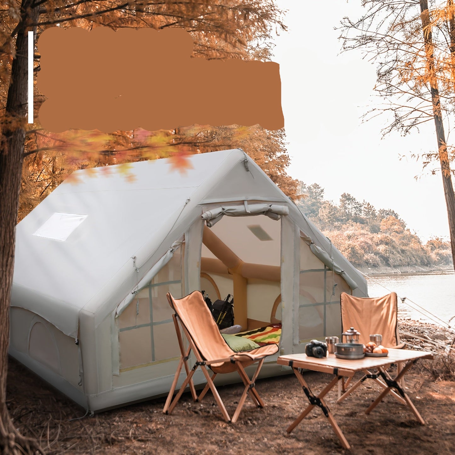 Opblaastent – Opblaasbare Tent – Kampeertent – Familietent – Tunneltent – Ruim Voor 10 Personen – Snelle 5-Minuten Opzet – Duurzaam 420D Oxford Doek & PVC Frame