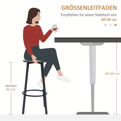 Barkrukken – Barstoelen – Keukenstoelen – Krukken – Barkruk Set Van 2 – Industrieel Design – Stevig Metaal Frame – 120 kg Draagvermogen – 42x42x65 cm – Met Voetensteun – Gemakkelijk Te Monteren