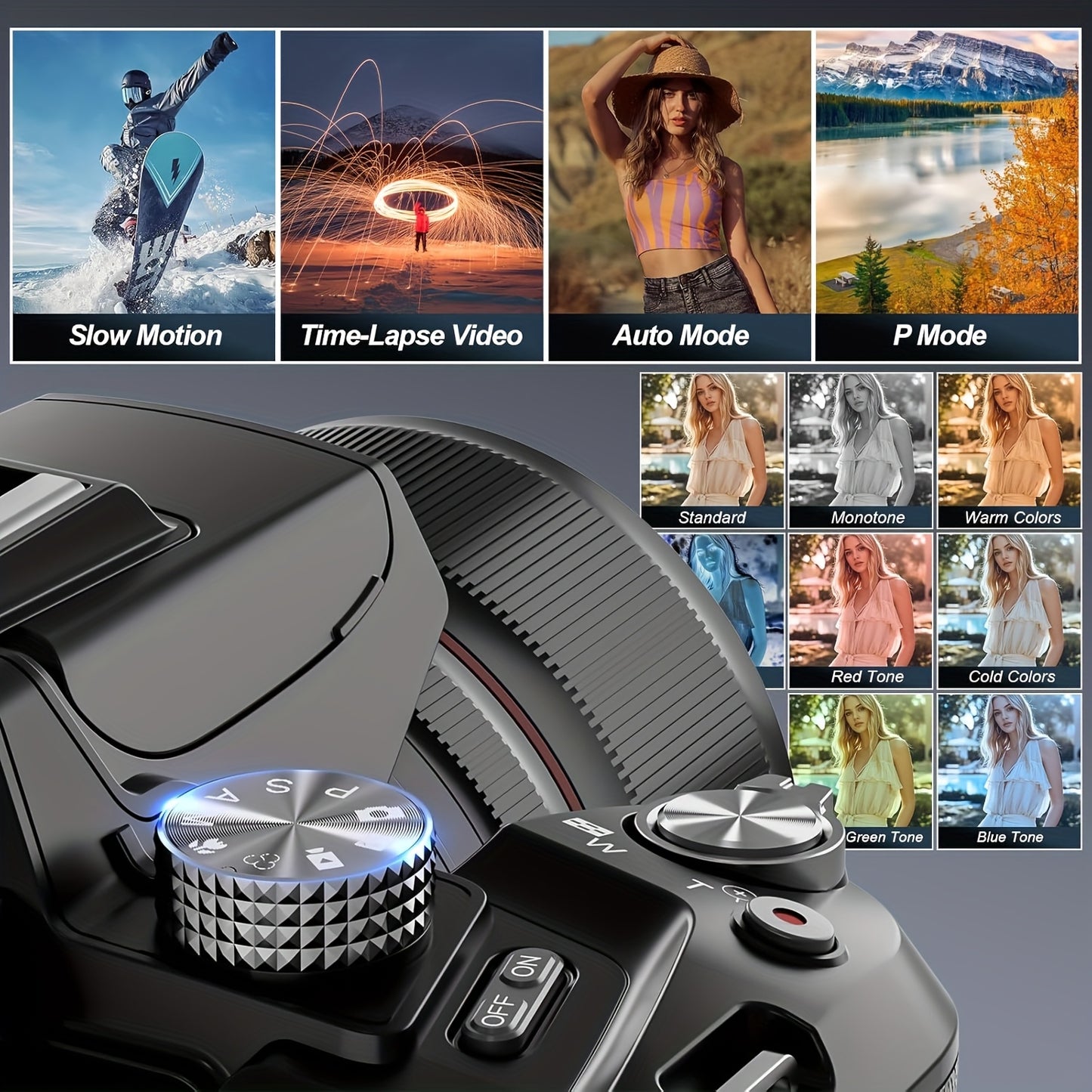 Digitale Camera – Fotocamera – Vlogcamera – Telelens Camera – Digitale Fotocamera – 64MP Resolutie – 16x Optische Zoom – WiFi & App Bediening – 180° Kantelbaar Scherm – Zwart