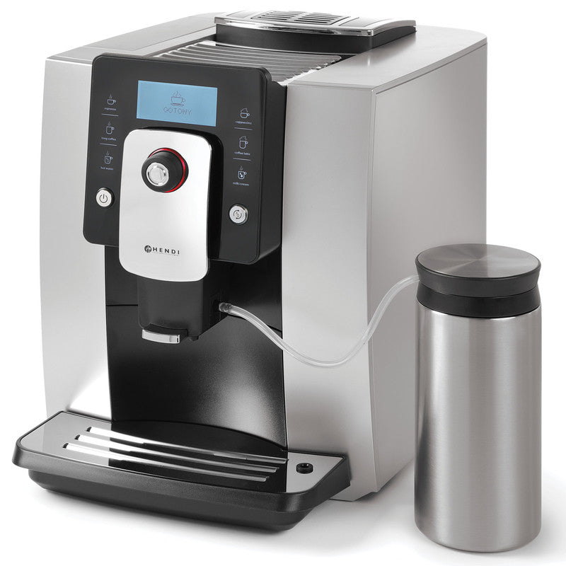 Automatische Koffiemachine – Volautomaat – Espresso Machine – Koffiezetapparaat – One Touch Koffiezetter – Ingebouwde Koffiemolen – 600 ml Melkcontainer – Compact Zilverkleurig Design