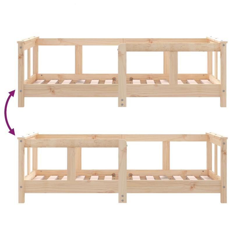 Bedframe – Kinderbed – Ledikant – Juniorbed – Peuterbed – 70x140 Cm – Massief Gebruikt Vurenhout – Verwijderbaar En Duurzaam