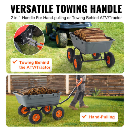 Tuinkar – Kiepkar – Tuintrolley – Bolderwagen – Kruiwagen – Robuust Polyethyleen – Laadvermogen 545 kg – 183 Liter Laadvolume