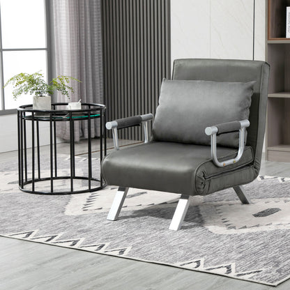Relaxfauteuil – Relaxstoel – Loungefauteuil – Ligstoel – TV-stoel – Verstelbare Rugleuning – Compact 65x69x80 cm – Grijs