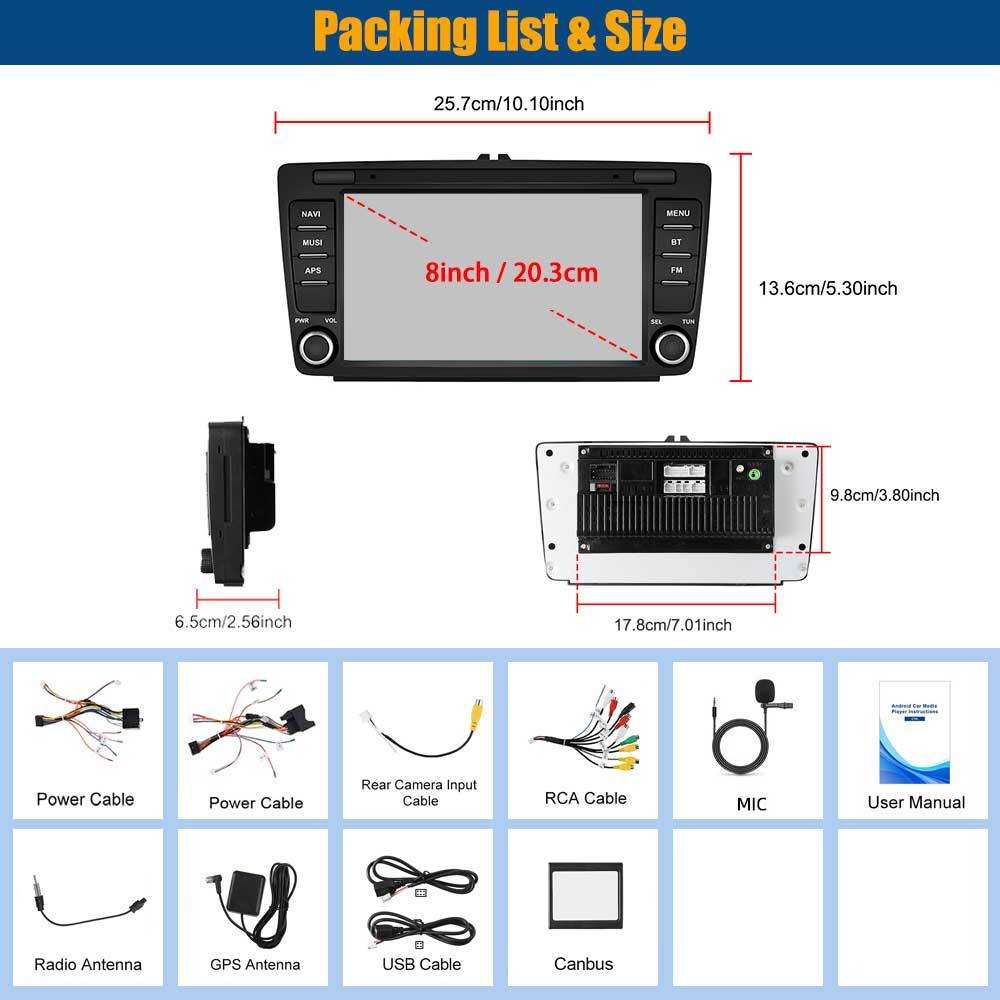 Android Autoradio – Auto Multimedia Systeem – Navigatie Radio – Touchscreen Stereo – 8 Inch Scherm – Android 15 OS – Wireless CarPlay & Android Auto – 4GB RAM + 64GB Opslag