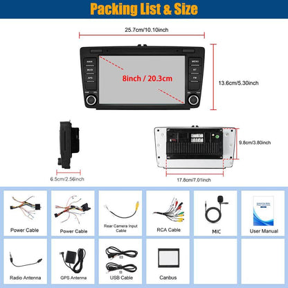 Android Autoradio – Auto Multimedia Systeem – Navigatie Radio – Touchscreen Stereo – 8 Inch Scherm – Android 15 OS – Wireless CarPlay & Android Auto – 4GB RAM + 64GB Opslag