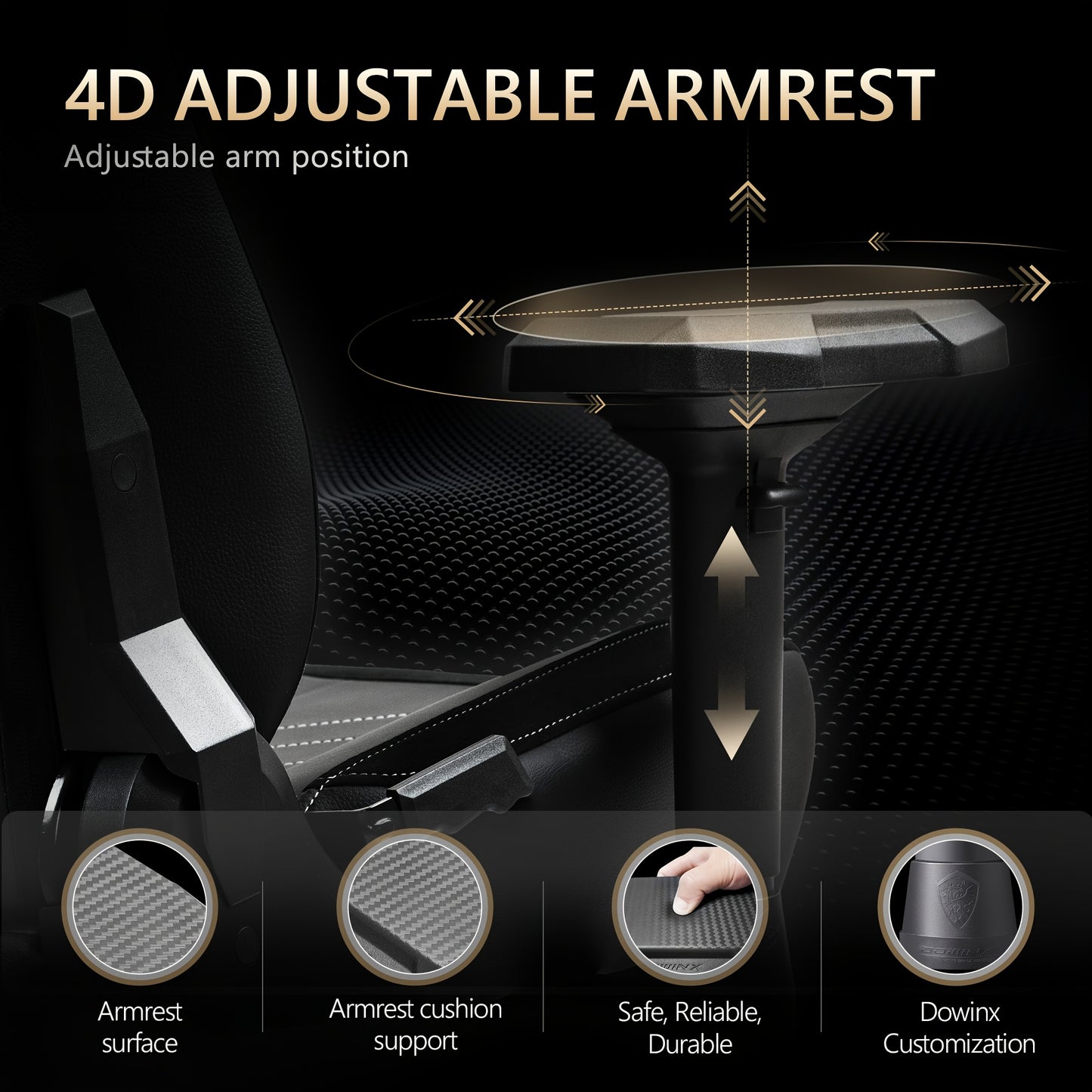 Gamingstoel – Gamestoel – Gaming Chair – Game Stoel – Bureaustoel – 4D Verstelbare Armleuningen – Ergonomische Hoge Rugleuning – Max Belastbaarheid 159 kg – Kunstleer – Draaibaar