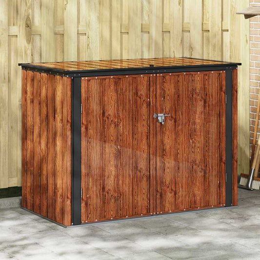 Metalen Opbergbox Buiten – Tuinkist – Bergingbox – Opbergkist – Tuinbox – Groot Formaat – Duurzaam Gegalvaniseerd Metaal – Bruin