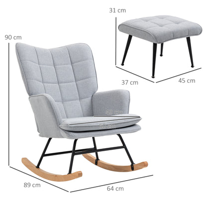 Draaifauteuil – Draaistoel – Fauteuil – Relaxstoel – Loungestoel – Lichtgrijs – Beukenhouten Onderstel – Gestoffeerd Met Quiltpatroon – 64x89x90 cm