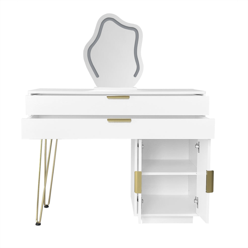 Kaptafel – Make-uptafel – Cosmetica Tafel – Opmaaktafel – Witte Kaptafel – Uittrekbaar Ontwerp – Modern Design – 100x78x40 cm