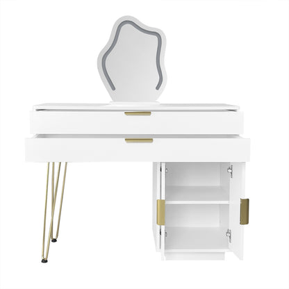 Kaptafel – Make-uptafel – Cosmetica Tafel – Opmaaktafel – Witte Kaptafel – Uittrekbaar Ontwerp – Modern Design – 100x78x40 cm