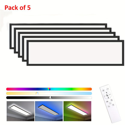 Set Van 5 LED Plafondlampen – LED Paneellamp – Plafondverlichting – Plafondlamp – LED Panelen – 120cm Ultra-dun – Dimbaar Met RGB Kleuren – 40W Energiebesparend