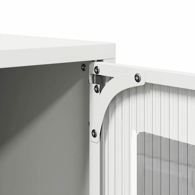 Mobile TV White 100.5x39x60.5 cm in Steel Practical Removable