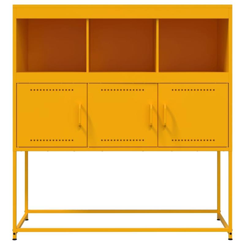 Sideboard 100.5x39x107cm steel mustard yellow Practical and removable