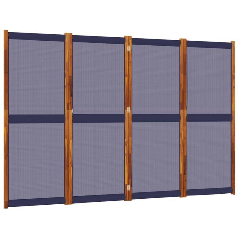 Roomdivider – Scheidingswand – Kamerscherm – Flexibele Wand – Paneelwand – Donkerblauw – 4 Panelen – 280 x 180 cm