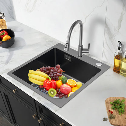 45*50 sink+ drainer- length 45 width 50 (black), stainless Steel Golden Rectangular Sink for Kitchens, Restaurants, Cafes, Bars, Hotels