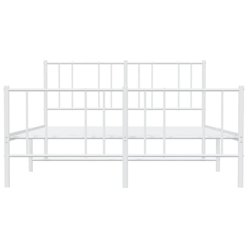 Giroletto con Testiera e Pediera Metallo Bianco 160x200cm