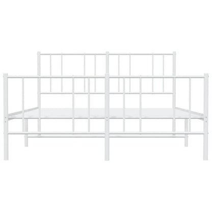 Giroletto con Testiera e Pediera Metallo Bianco 160x200cm