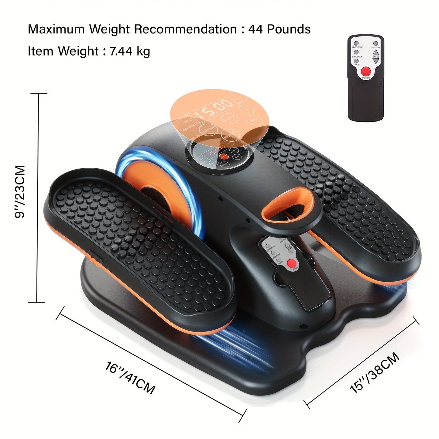 Mini Stepper – Elliptische Trainer – Hometrainer – Fitnessstepper – Zitfiets – Elektrisch – 12 Snelheidsniveaus – Compact & Stil