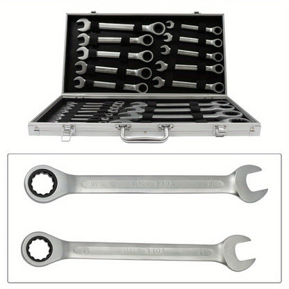 Ratel Ringsleutelset – Ratelring Wrenchset – Ringsleutel Set – Ratelringsleutel – Sleutelset – 22-delig – Chroom-Vanadium Staal – 6-32mm