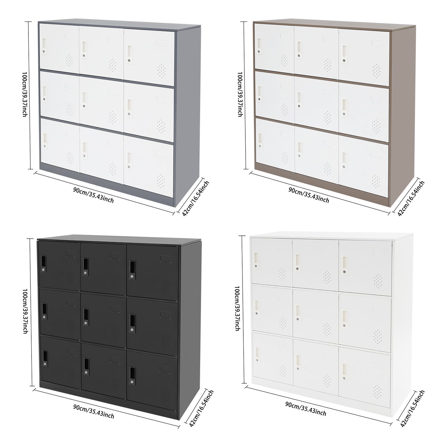 Heavy-Duty Lockable Office Cabinet with Card Slots - Large Storage Organizer, Heavy-Duty Steel Construction, Freestanding Floor Cabinet for Home, Office, School, or Business - Easy Assembly, No Power Needed, Modern Workspace