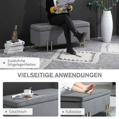 Opbergbank – Schoenenbank – Zithoekbank – Bankje – Vintage Bench – Donkergroen Gestoffeerd – Verborgen Opbergruimte – Rubberhout Frame – Verzinkte Metalen Poot