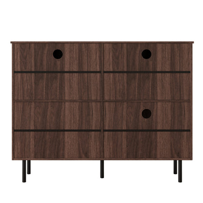 Schoenenkastje – Schoenenmeubel – Schoenenrek – Schoenenopberger – Schoenenkast – Smal Design – Notenhout Look – 3 Kantelbare Compartimenten – Met Metalen Poten – 120 cm Breed