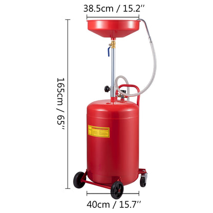 Olieopvangtank – Olieafvoertank – Olieafscheider – Olieopvangbak – Mobiele Olieopvang – 80 Liter Capaciteit – Verstelbare Hoogte Met Wielen