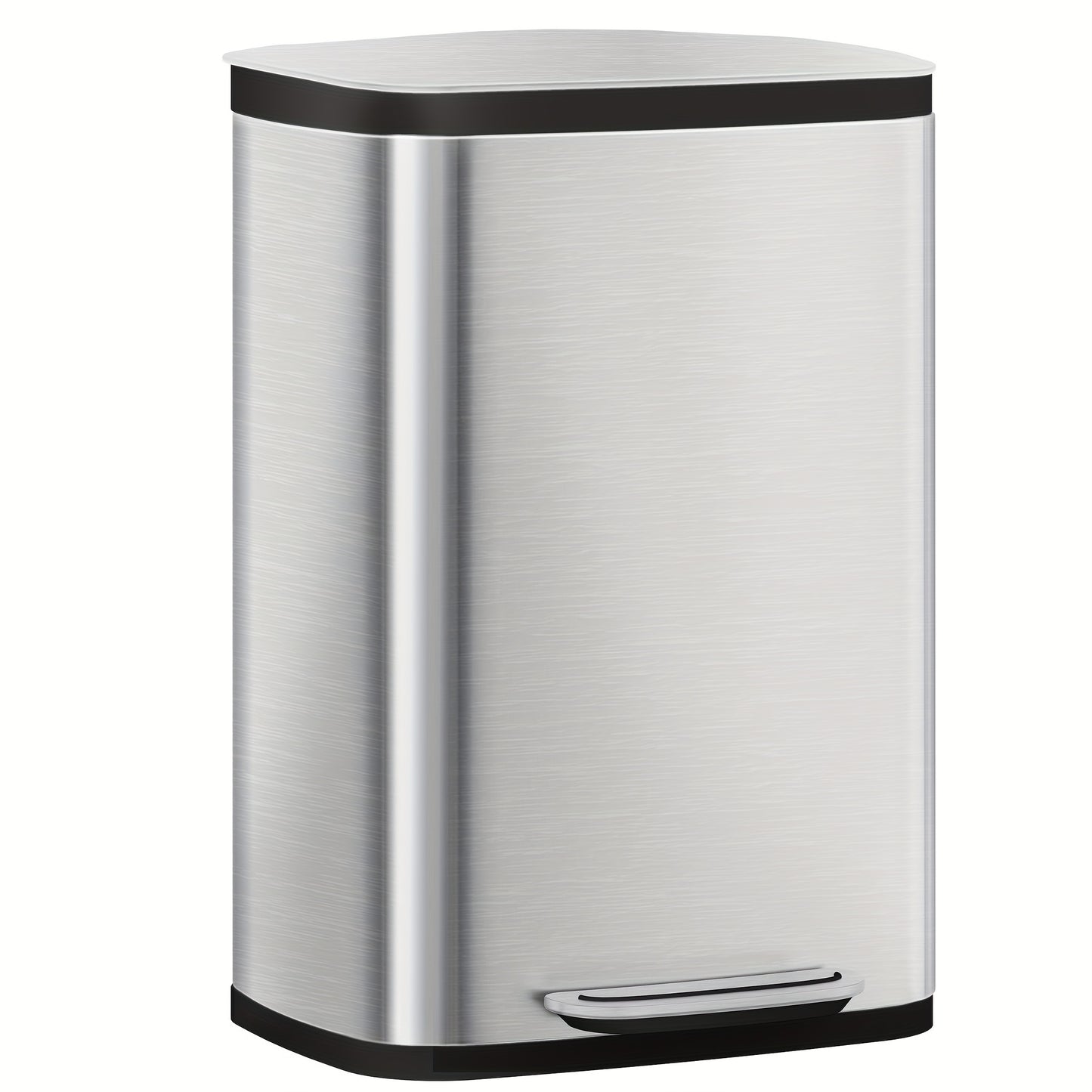 Keukenprullenbak – Afvalbak – Vuilnisbak – Pedaalbak – Afvalcontainer – Silvery – 50 Liter Capaciteit – Soft-Close Deksel Met Binnenemmer