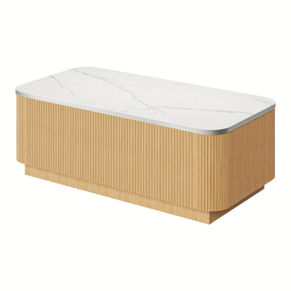 Salontafel – Koffietafel – Bijzettafel – Woonkamertafel – Sidetable – Mid-Century Modern – Hardhouten Materiaal – Met Verborgen Opbergruimte 100 cm