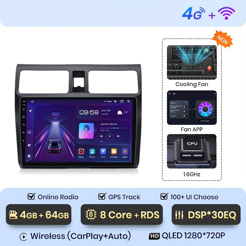 Autoradio – Multimedia Speler – 2DIN Radio – Smart Car Player – GPS Navigatie – 10 Inch Scherm – 4G Wireless Connectivity