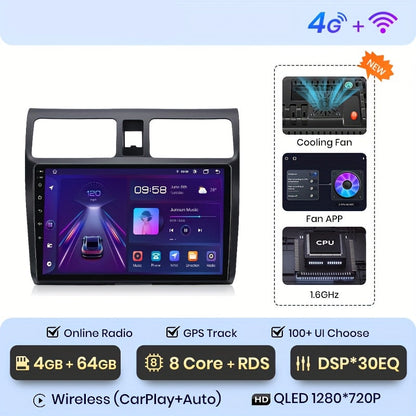 Autoradio – Multimedia Speler – 2DIN Radio – Smart Car Player – GPS Navigatie – 10 Inch Scherm – 4G Wireless Connectivity