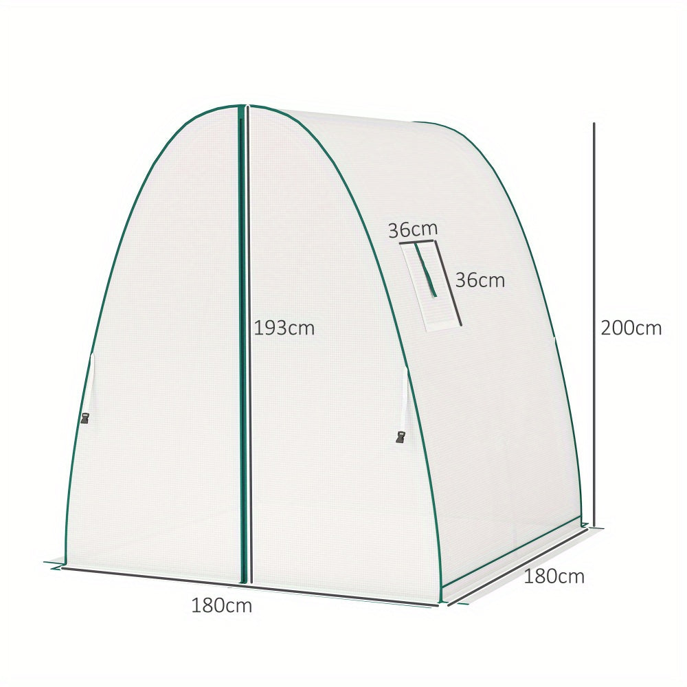 Kweekkas – Tuinkas – Broeikas – Plantenkas – Serre – Winterbestendig PVC Folie – Stalen Frame – 180x180x200 cm – Oprolbare Deur – Blauw