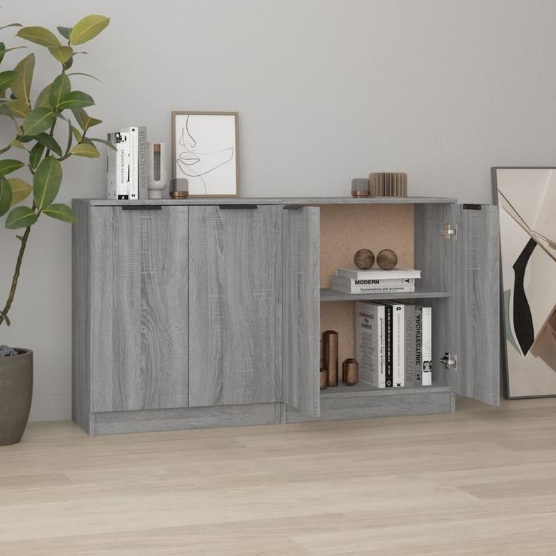 Dressoir – Sideboard – Opbergkast – Ladekast – Kast – Grijs – MDF & Hout – Compact 60x30x70 cm