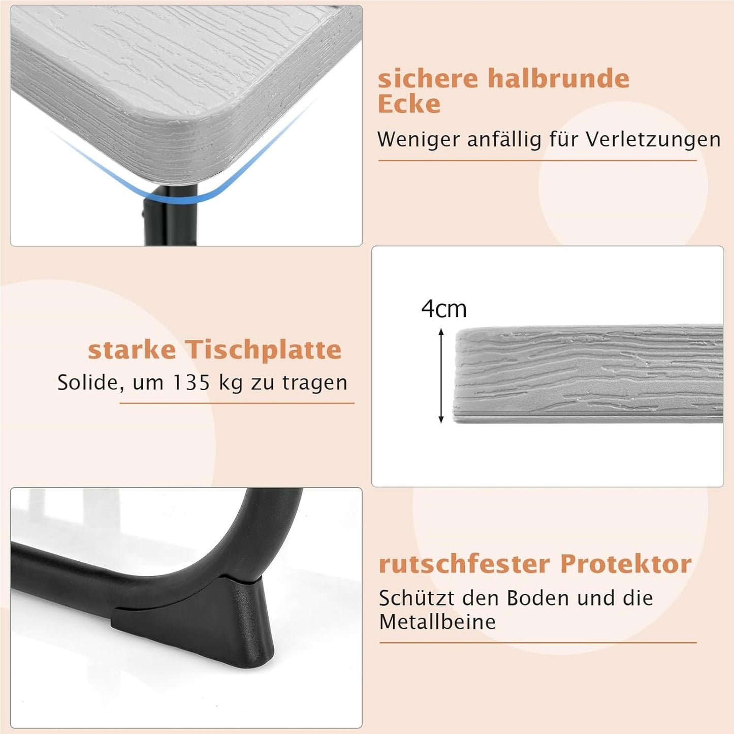 Tuinset – Picknicktafel – Zitgroep – Buitenmeubelen – Tuinmeubelen – 8 Personen – Weerbestendig HDPE – Parasolopening