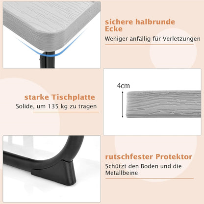 Tuinset – Picknicktafel – Zitgroep – Buitenmeubelen – Tuinmeubelen – 8 Personen – Weerbestendig HDPE – Parasolopening