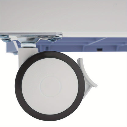 Beauty trolley – Make-upkoffer – Opbergtrolley – Kosmetiekoffer – Schoonheidstrolley – 3 lagen met 2 laden – Duurzaam ABS kunststof, 50 kg draagvermogen – Blauw/wit met remmende zwenkwielen