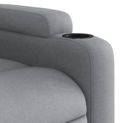 Relaxfauteuil – Relaxstoel – Massagefauteuil – Lounge Fauteuil – Zithoek Stoel – Lichtgrijs – Met Massagefunctie – Handmatig Verstelbaar – Stevig Hout-Metaal Frame
