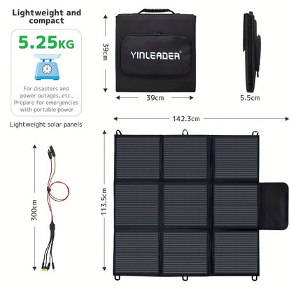 Zonnepaneel – Solar Panel – Opvouwbaar Paneel – Powerbank Oplader – Draagbaar Zonnepaneel – 200W Vermogen – 22,5% Hoog Rendement – Lichtgewicht met XT60 en DC Aansluitingen