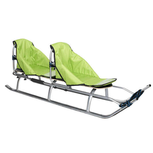 Tandemslee – Duo Slee – Tweepersoons Slee – Tandemsleetje – Kinderslee – Lichtgewicht Aluminium – Veilig Met Rugleuningen
