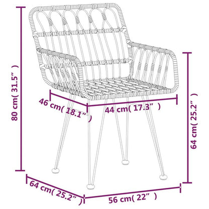 Tuinset – Tuinmeubel – Terrasset – Buitenmeubilair – Patio Set – Zwart Poly Rattan – Weerbestendig – 5-Delige Set Met Tafel En 4 Stoelen