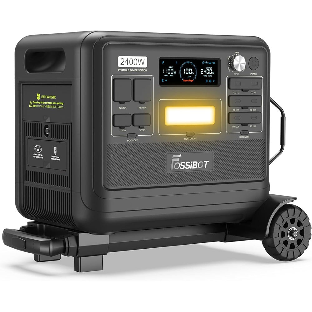 Powerstation – Portable Generator – Mobiele Accuplaats – Noodstroomvoorziening – Zonne-energie Generator – Zwart – 2048Wh LiFePO4 Accu – 2400W Continu Vermogen